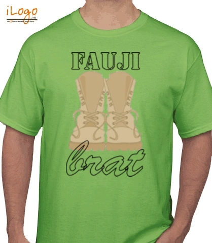 fauji-brat-with-stencil-font - T-Shirt