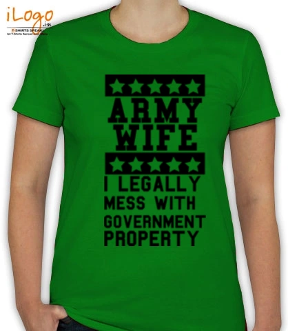 army-wife-slogan-on-green - T-Shirt [F]
