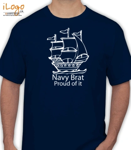 navy-brat-with-boat.png - Men's T-Shirt
