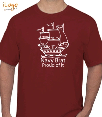 navy-brat-with-boat.png - T-Shirt