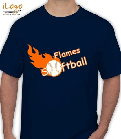 Flames-Softball- - Men's T-Shirt