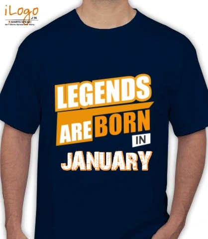 Legends-are-born-in-January% - T-Shirt