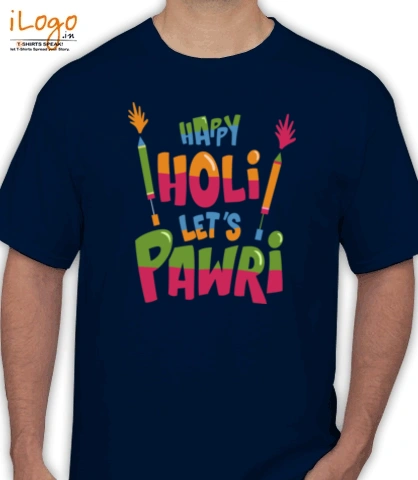 Happyholi-lets-pawri - Men's T-Shirt