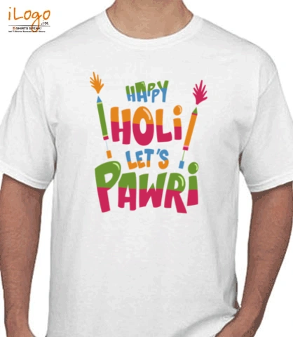Happyholi-lets-pawri - T-Shirt