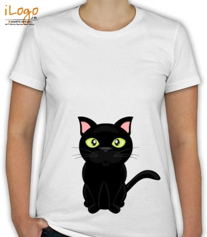 black-cute-cat - T-Shirt [F]