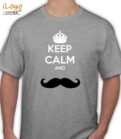 keep-calm-and-mustache - T-Shirt