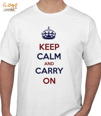 keep-calm-and-carry-on-blue-red - T-Shirt