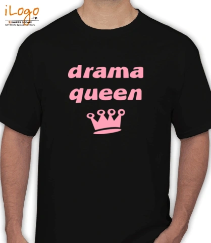 koolkidstees-drama-queen-with-crown-graphic-kid-s-t-shirt-in-black-design - T-Shirt