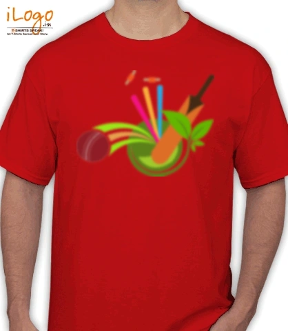 cricket-logo-ball-bat-wickets - T-Shirt
