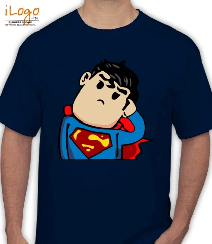 confused-superman-ripped-off-navy - Men's T-Shirt