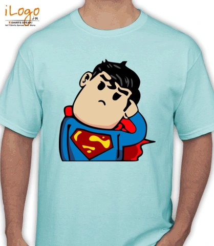 confused-superman-ripped-off-navy - T-Shirt