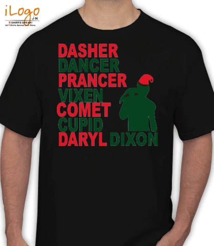 reindeer-names-daryl-dixon-christmas-tee-shirt - T-Shirt